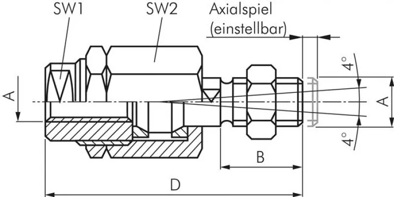 Flexokupplungen für Pneumatik-Einschraubzylinder, Stahl verzinkt